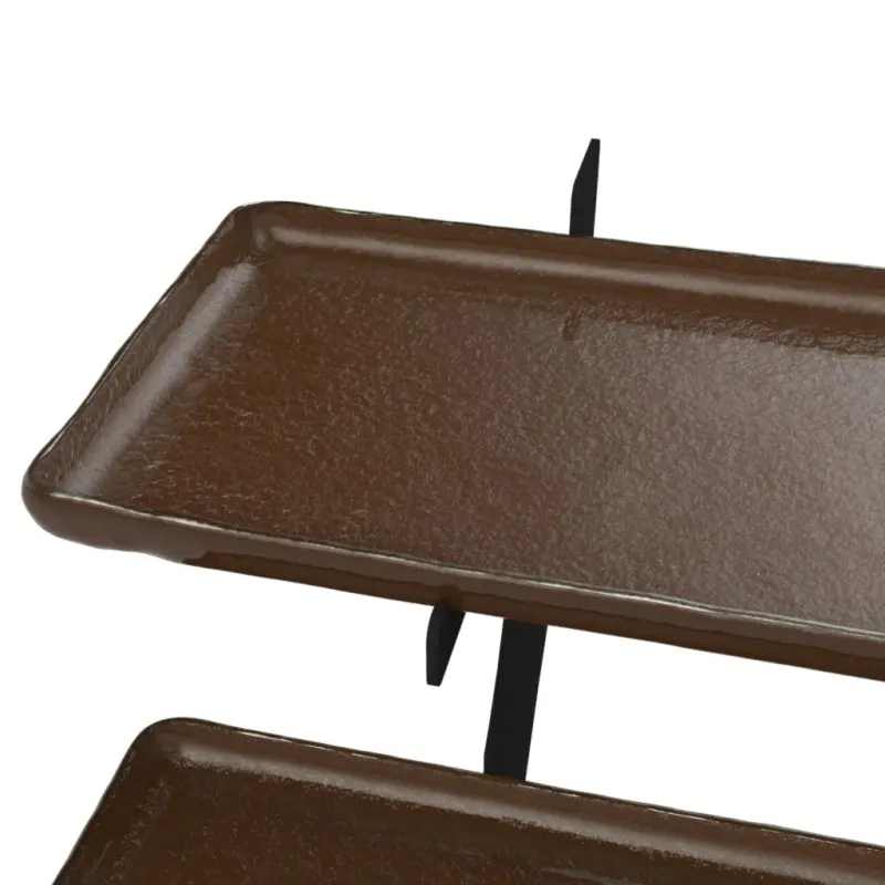 My Glass Studio Tiered Platter, Brown - Set of 2 - 64.0 x 61.5 x 55 cm