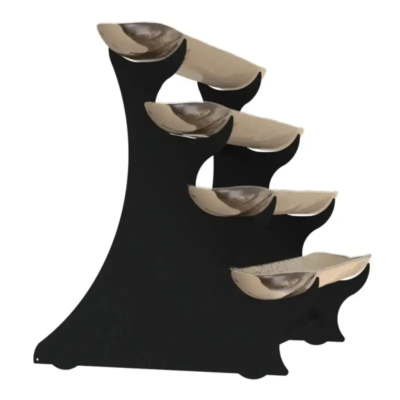 My Glass Studio Serving Bowl & Stand, Beige - Set of 2 - 61.0 x 45.0 x 49.0 cm