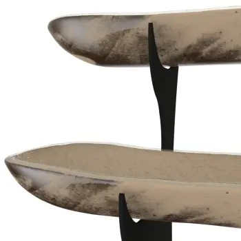 My Glass Studio Serving Bowl & Stand, Beige - Set of 2 - 61.0 x 45.0 x 49.0 cm