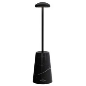 Siena Collection Marble/Black Cordless Lamp - 2.5 in Dia x 10 in H - 1.9 watt