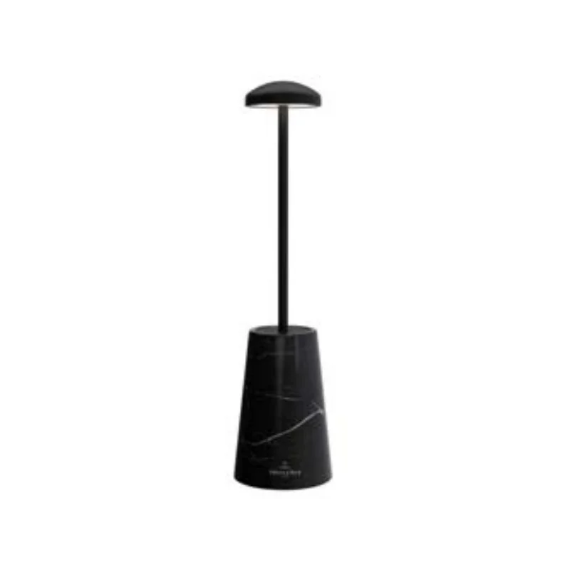 Siena Collection Marble/Black Cordless Lamp - 2.5 in Dia x 10 in H - 1.9 watt