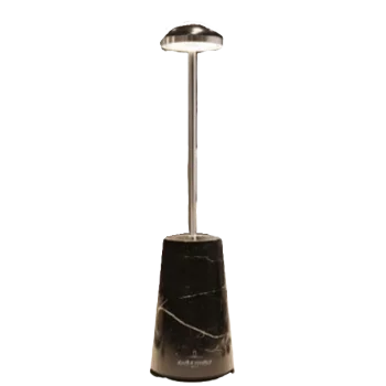 Siena Collection Metallic Marble/Chrome Cordless Lamp - 2.5 in Dia x 10 in H - 1.9 watt