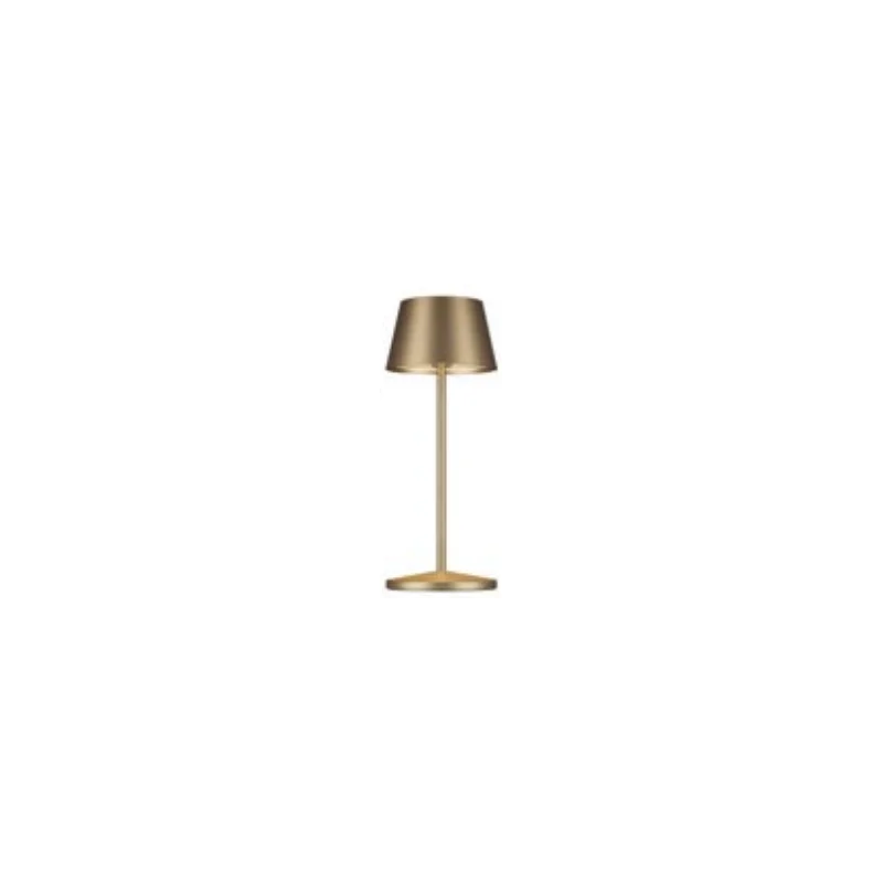 Seoul Collection Micro Metallic Rc Brushe Gold Cordless Lamp - 3 in Dia x 7.8 in H - 2.3 watt