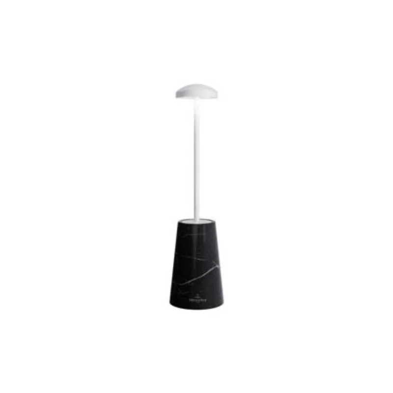 Siena Collection Marble/White Cordless Lamp - 2.5 in Dia x 10 in H - 1.9 watt