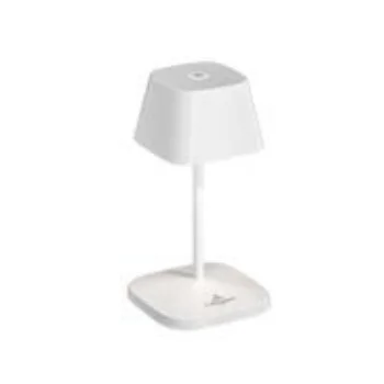 Neapel Collection Nano Ceramic White Cordless Lamp - 2.3 in Dia x 4.7 in H - 1.5 watt