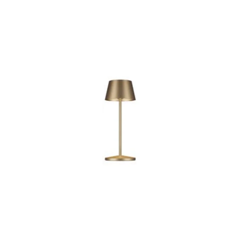 Neapel Collection Micro Metallic Rc Brushed Gold Cordless Lamp - 3 in Dia x 7.8 in H - 2.3 watt