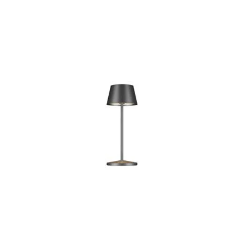 Neapel Collection Micro Metallic Rc Brushed Graphite Cordless Lamp - 3 in Dia x 7.8 in H - 2.3 watt