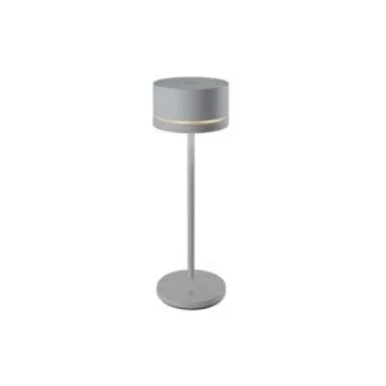 Monza Collection Gray Cordless Lamp - 2.7 in Dia x 9.25 in H