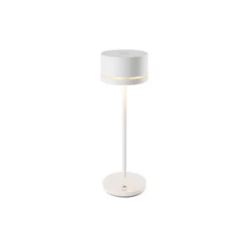 Monza Collection White Cordless Lamp - 2.7 in Dia x 9.25 in H