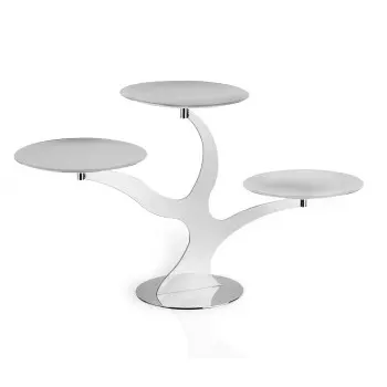 Gold Plated Stand 3 Rounded Plates - 60 x 20 cm H: 32 cm