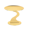 Gold Plated Stand 1 Rounded Plate - Dia: 20 cm H: 16 cm