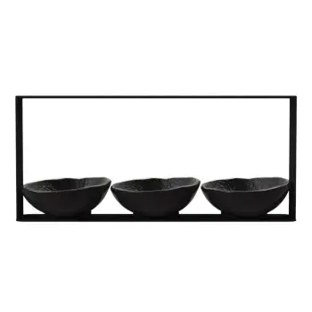 My Glass Studio Nut Bowl, Black - Set of 4 - 31.0 x 6.0 x 14 cm