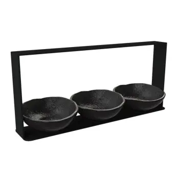 My Glass Studio Nut Bowl, Black - Set of 4 - 31.0 x 6.0 x 14 cm