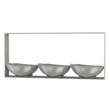 My Glass Studio Chip Dip Server, Grey - Set of 4 - 31.0 x 6.0 x 14 cm