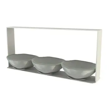 My Glass Studio Chip Dip Server, Grey - Set of 4 - 31.0 x 6.0 x 14 cm