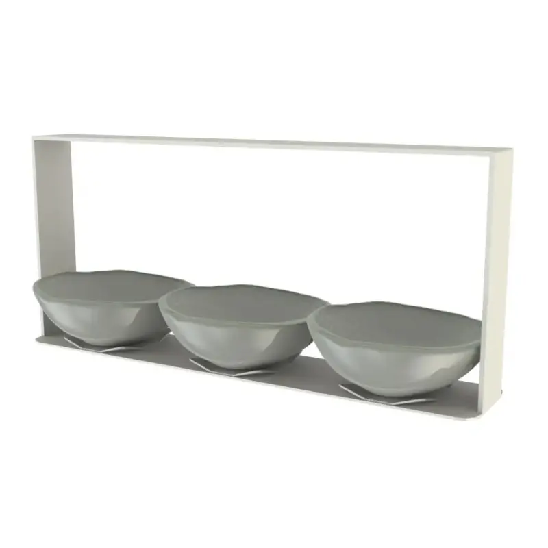 My Glass Studio Chip Dip Server, Grey - Set of 4 - 31.0 x 6.0 x 14 cm