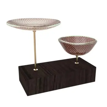 My Glass Studio Nut Bowl, Dark Red - Set of 4 - 17.5 x 8.0 x 15.0 cm