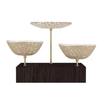 My Glass Studio Nut Bowl, Beige - Set of 4 - 17.5 x 11.0 x 15.0 cm