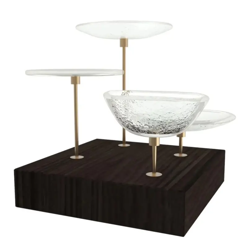 My Glass Studio Petit Fours Stand, Clear - Set of 4 - 21.5 x 21.5 x 19 cm