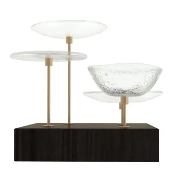 My Glass Studio Petit Fours Stand, Clear - Set of 4 - 21.5 x 21.5 x 19 cm