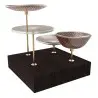 My Glass Studio Petit Fours Stand, Dark Red - Set of 4 - 21.5 x 21.5 x 19 cm