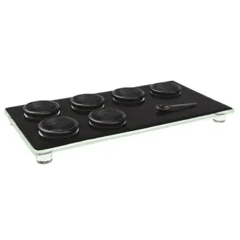 My Glass Studio Dip Bowl Set, Black - Set of 6 - 28.5 x 15.5 x 3 cm