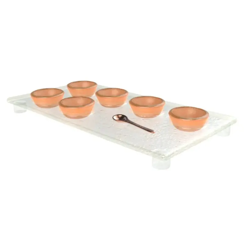 My Glass Studio Dip Bowl Set, Copper - Set of 6 - 28.5 x 15.5 x 3 cm