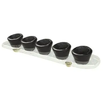 My Glass Studio Dip Bowl Set, Black - Set of 6 - 22.0 x 5.7 x 2.4 cm