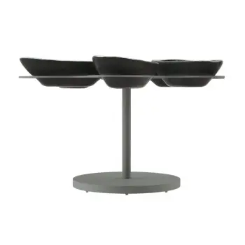 My Glass Studio Appetizer Server, Grey - Set of 2 - Dia: 30 cm, H: 14 cm