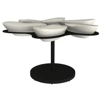 My Glass Studio Appetizer Server, Black - Set of 2 - Dia: 30 cm, H: 14 cm