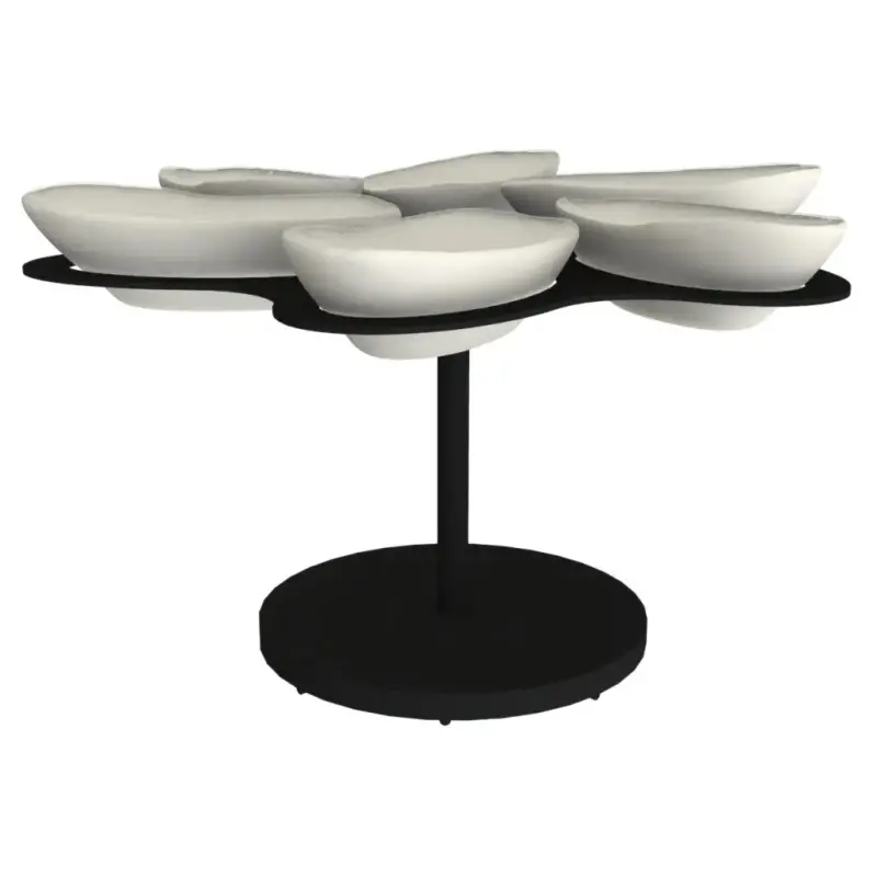 My Glass Studio Appetizer Server, Black - Set of 2 - Dia: 30 cm, H: 14 cm