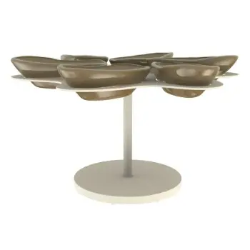 My Glass Studio Appetizer Server, Natural - Set of 2 - Dia: 30 cm, H: 14 cm