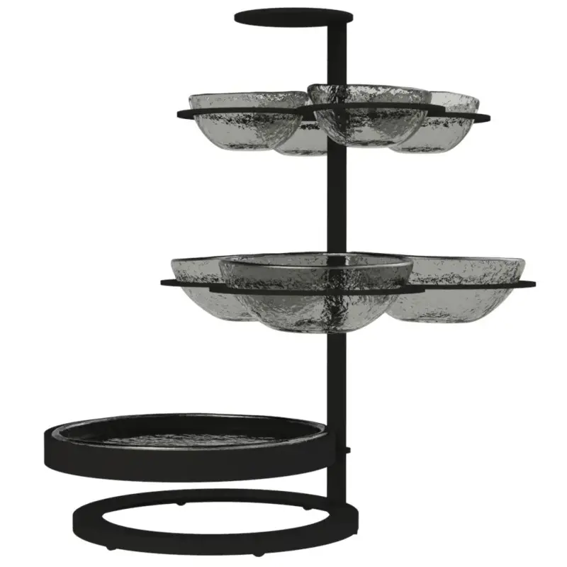 My Glass Studio Appetizer Server, Grey - Set of 2 - 36.0 x 28.0 x 36.0 cm