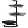 My Glass Studio Appetizer Server, Grey - Set of 2 - 36.0 x 28.0 x 36.0 cm