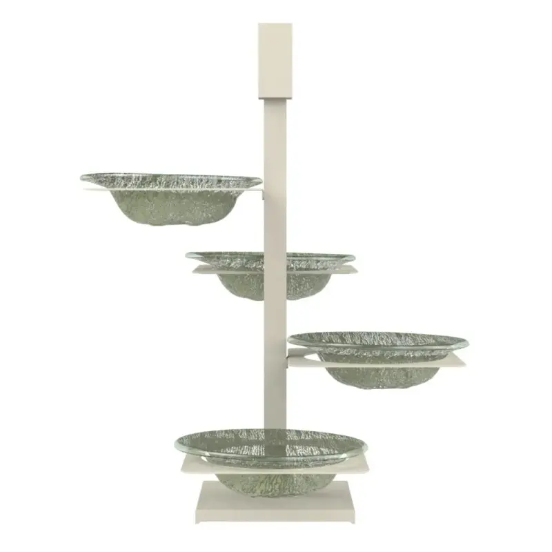My Glass Studio Appetizer Server, Green - Set of 2 - 32.6 x 32.6 x 43.2 cm