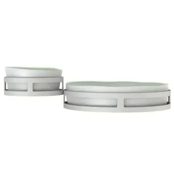 My Glass Studio Chip Dip Server, Grey - Set of 2 - 29.0 x 18.5 x 8.0 cm