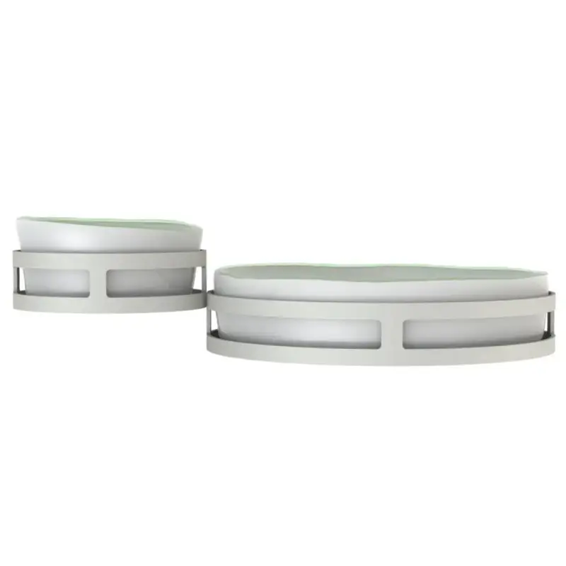 My Glass Studio Chip Dip Server, Grey - Set of 2 - 29.0 x 18.5 x 8.0 cm