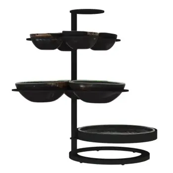 My Glass Studio Appetizer Server, Black - Set of 2 - 36.0 x 28.0 x 36.0 cm