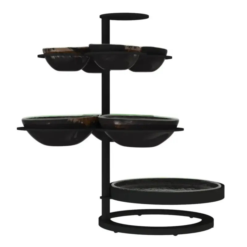 My Glass Studio Appetizer Server, Black - Set of 2 - 36.0 x 28.0 x 36.0 cm