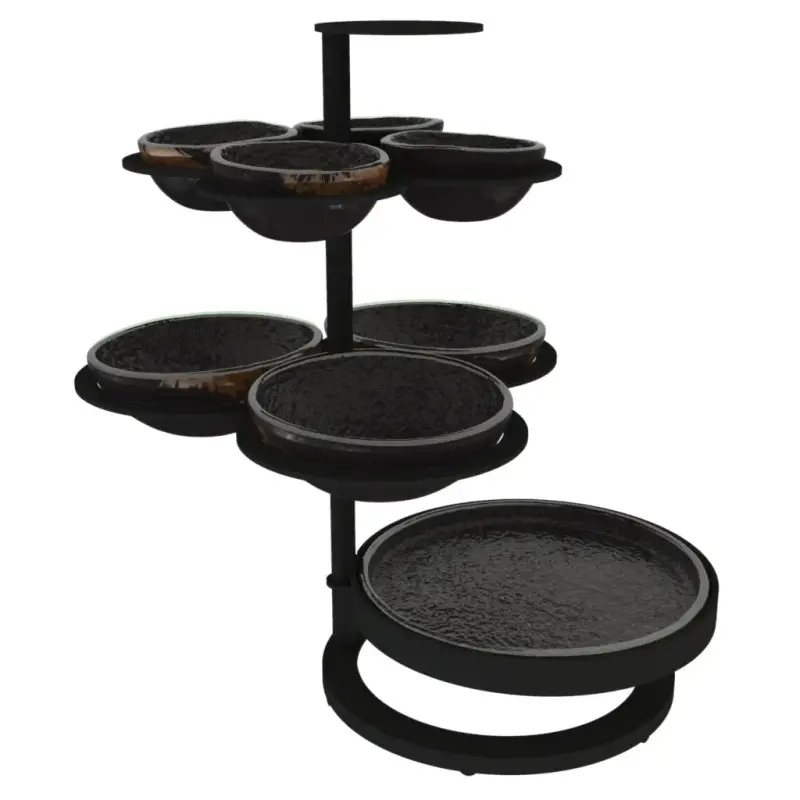 My Glass Studio Appetizer Server, Black - Set of 2 - 36.0 x 28.0 x 36.0 cm