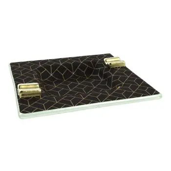 My Glass Studio Ashtray, Black - Set of 6 - 13.5 x 13.5 x 2.4 cm