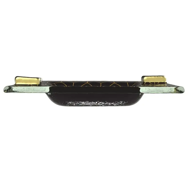 My Glass Studio Ashtray, Black - Set of 6 - 13.5 x 13.5 x 2.4 cm
