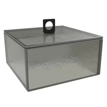 My Glass Studio Glass Food Cover, Grey - Set of 4 - 17.5 x 17.5 x 12.0 cm