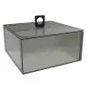 My Glass Studio Glass Food Cover, Grey - Set of 4 - 17.5 x 17.5 x 12.0 cm
