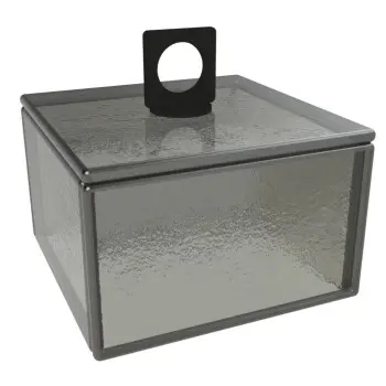 My Glass Studio Glass Food Cover, Grey - Set of 4 - 11.0 x 11.0 x 10.0 cm