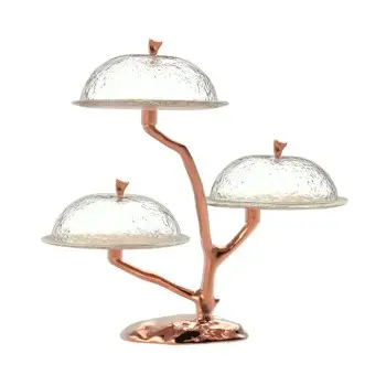 My Glass Studio Cake Stand & Dome, Copper - 48.0 x 40.0 x 48.0 cm