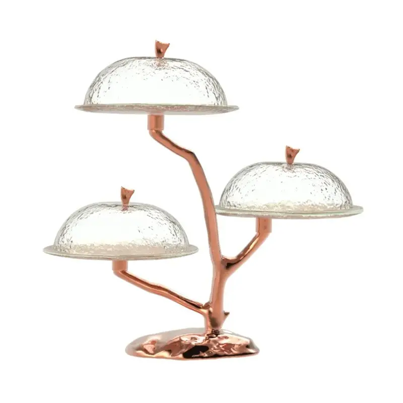My Glass Studio Cake Stand & Dome, Copper - 48.0 x 40.0 x 48.0 cm