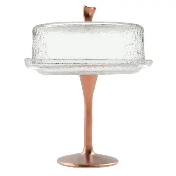 My Glass Studio Cake Stand & Dome, Clear - Set of 2 - Dia: 20 cm, H: 26 cm