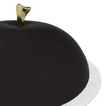 My Glass Studio Cake Stand & Dome, Black - Set of 4 - Dia: 24 cm, H: 26 cm
