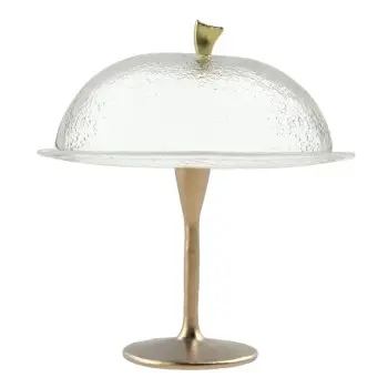My Glass Studio Cake Stand & Dome, Clear - Set of 4 - Dia: 24 cm, H: 26 cm